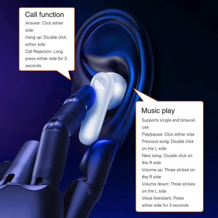 LDNIO T05 Bluetooth-compatible 5.3 Earbuds Adaptive Noise Cancellation 30-Hour Playtime Hi-Fi In-Ear Headphones - Black - 7