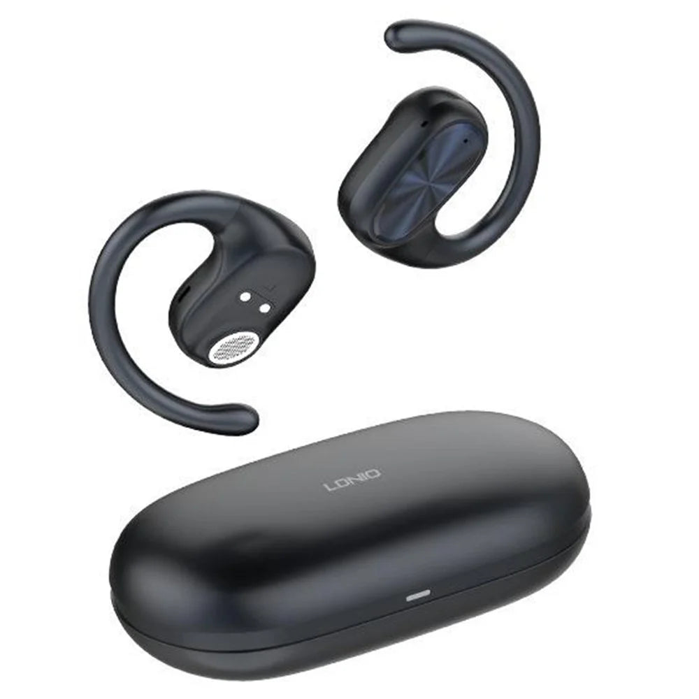 LDNIO T07 Open Ear Hook Bluetooth-compatible Earphones 15mm Driver 30-Hour Playtime HD Voice Calls Headset for Sports Running - Black - 1