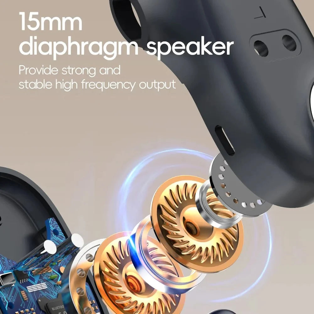 LDNIO T07 Open Ear Hook Bluetooth-compatible Earphones 15mm Driver 30-Hour Playtime HD Voice Calls Headset for Sports Running - Black - 7