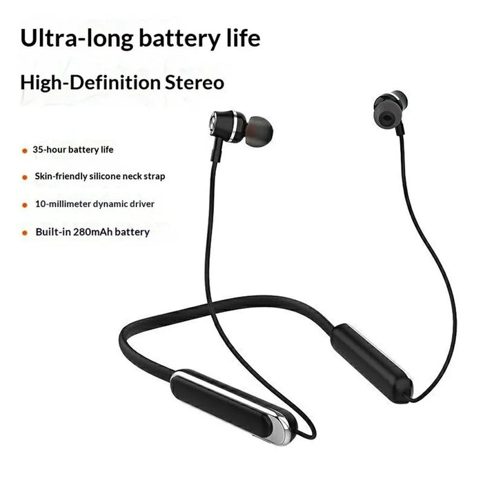 LDNIO N06 Neckband Bluetooth-compatible Earphones 10mm Driver In-ear Sports Earphones - Black - 2