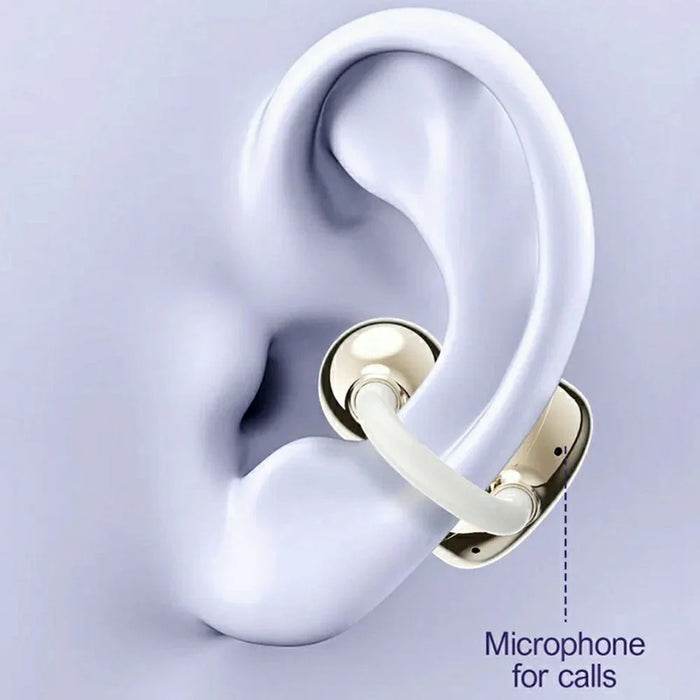 LDNIO T09 Bone Conduction Open Ear Clip Bluetooth-compatible 5.4 Earbuds 20-Hour Playback Directional Audio Earphons for Sports - Champagne Gold - 3