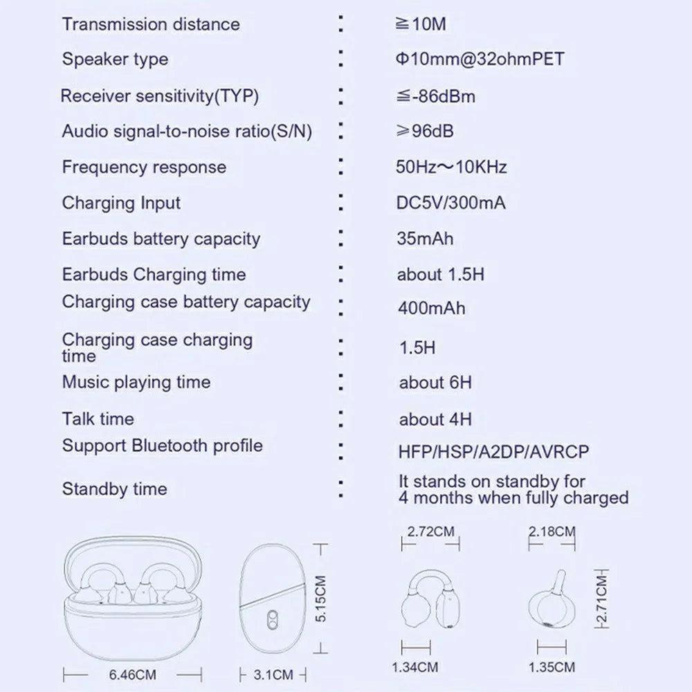 LDNIO T09 Bone Conduction Open Ear Clip Bluetooth-compatible 5.4 Earbuds 20-Hour Playback Directional Audio Earphons for Sports - Champagne Gold - 5