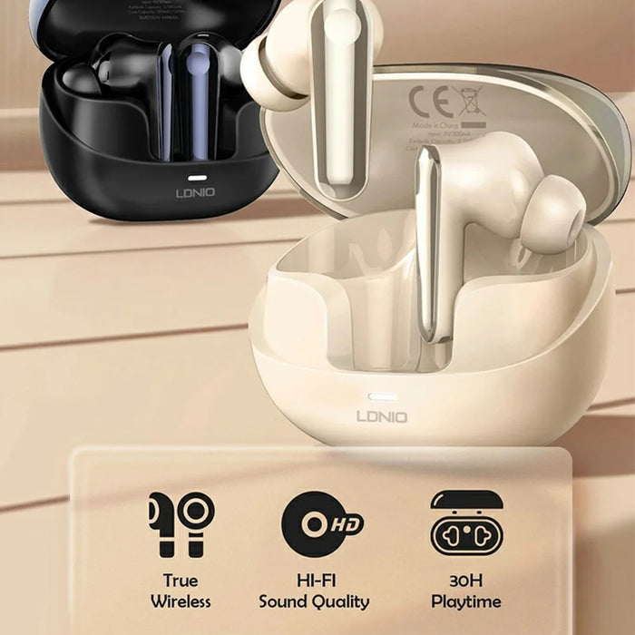LDNIO T06 TWS Bluetooth-compatible 5.3 Earbuds Noise Cancelling Wireless In-ear Music Earbuds - Beige - 2
