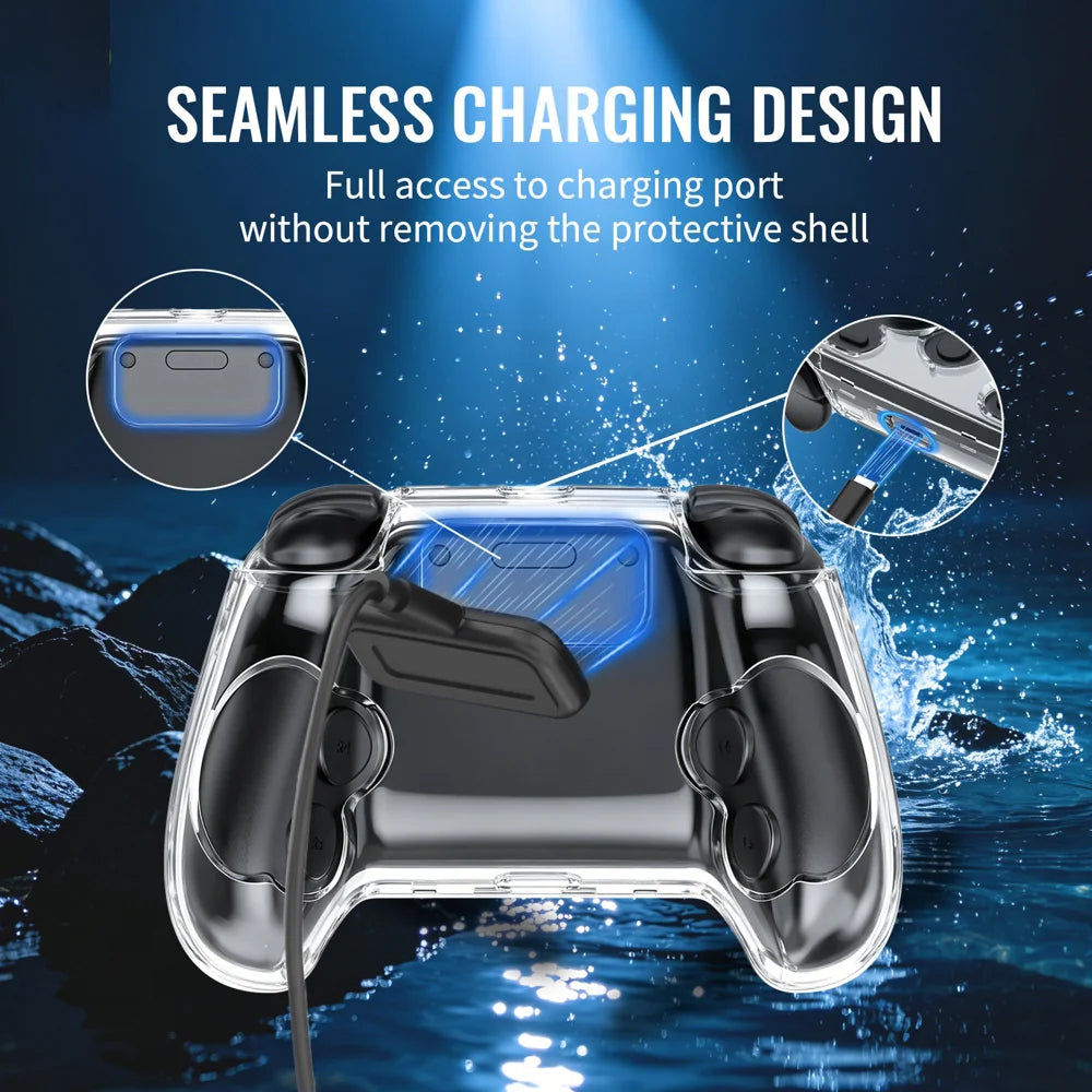 JYS-SDM008 For Steam Controller (2nd generation) Crystal Clear Hard PC Case Anti-scratch Protective Cover - Transparent - 7