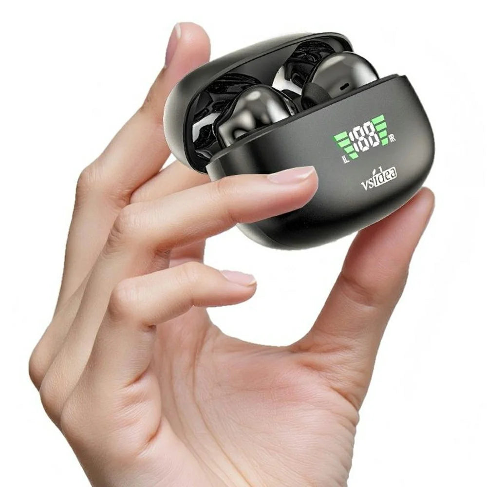 VSIDEA A33S In-Ear Wireless Earbuds Bluetooth-compatible 6.0 Super Bass Gaming Earbuds - Black - 3