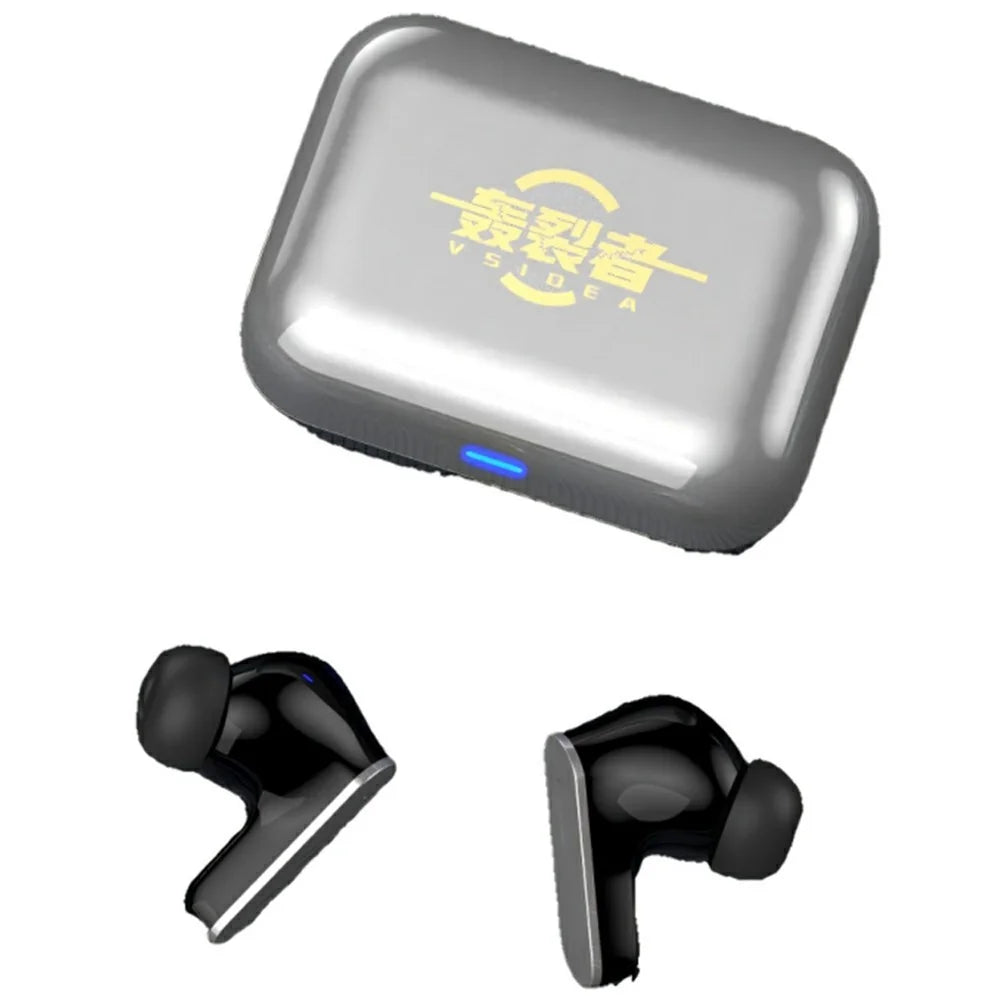 VSIDEA A93S TWS Bluetooth-compatible Earbuds Heavy Bass Wireless In-ear Gaming Earbuds - Silver Black - 2