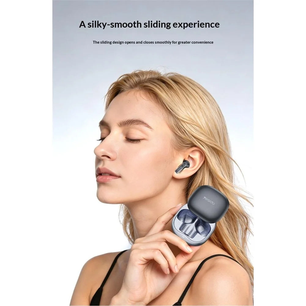 YESIDO TWS43 Bluetooth-compatible 6.0 Earbuds ANC ENC Noise Cancelling TWS Earphones for Music Call - Black - 6