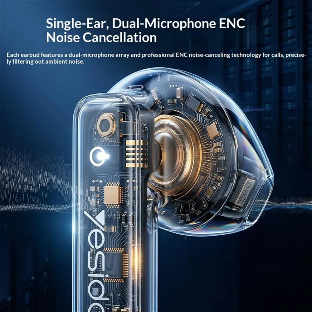 YESIDO TWS44 Bluetooth-compatible Earbuds Semi-in-ear Dual Mic ENC Noise Cancelling Earphones - Black - 5