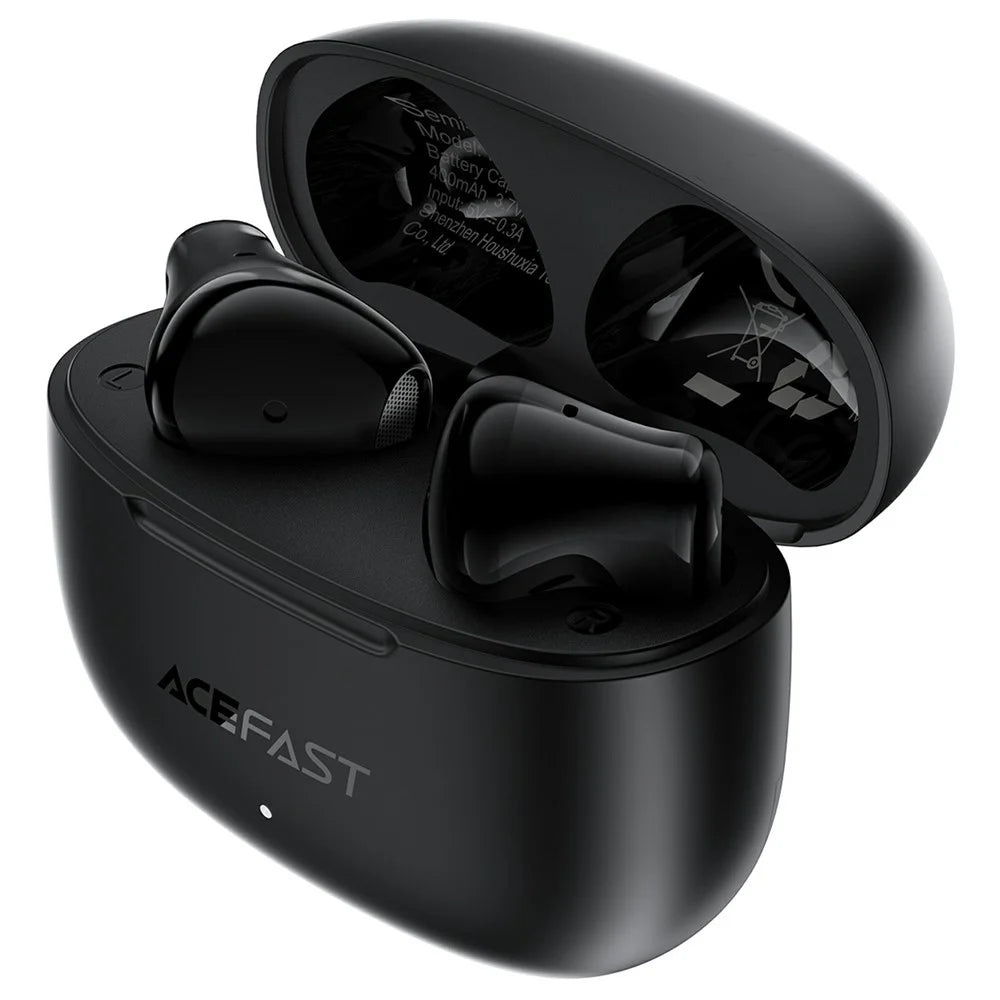 ACEFAST W11 Semi-in-Ear Wireless Earbuds TWS Bluetooth-compatible 6.0 Earphones AI Call Noise Cancelling Gaming Mode - Black - 1
