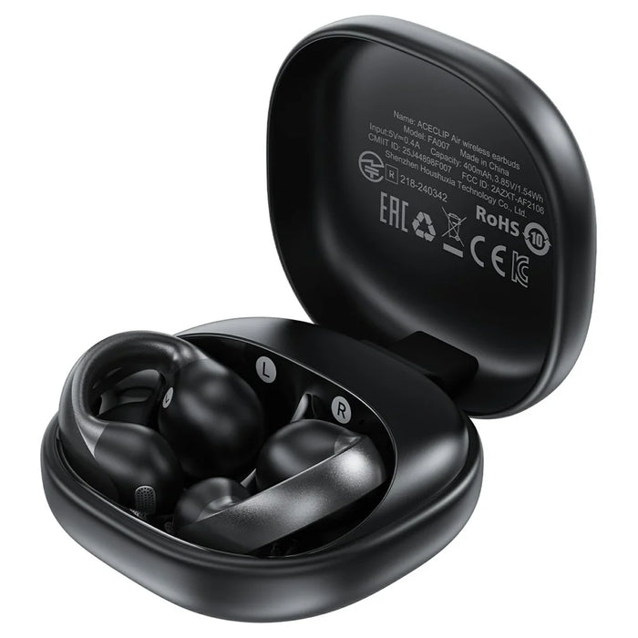ACEFAST FA007 ACECLIP Air Wireless Earbuds Open-Ear Clip Bluetooth-compatible 6.0 AI Call Earphones - Black - 1