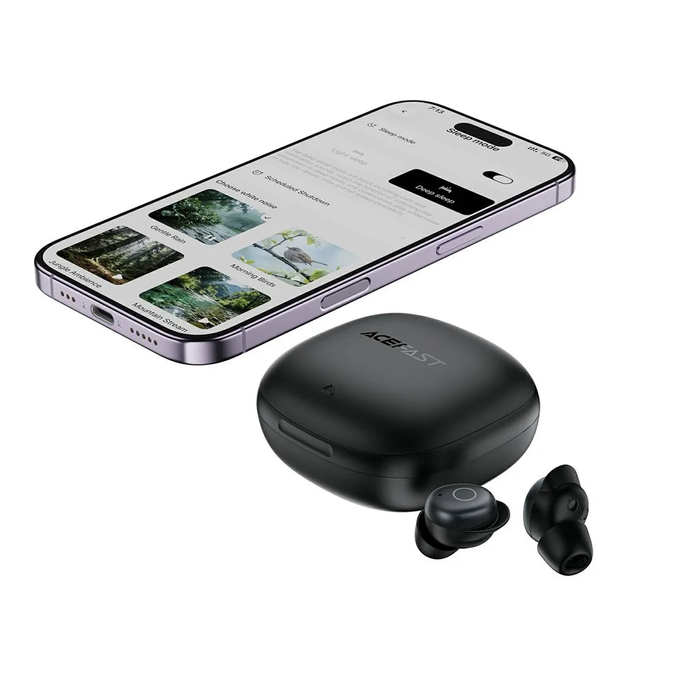 ACEFAST W10 In-Ear Wireless Earbuds Bluetooth-compatible 6.0 TWS Earphones ANC IPX4 for Sleep - Black - 4