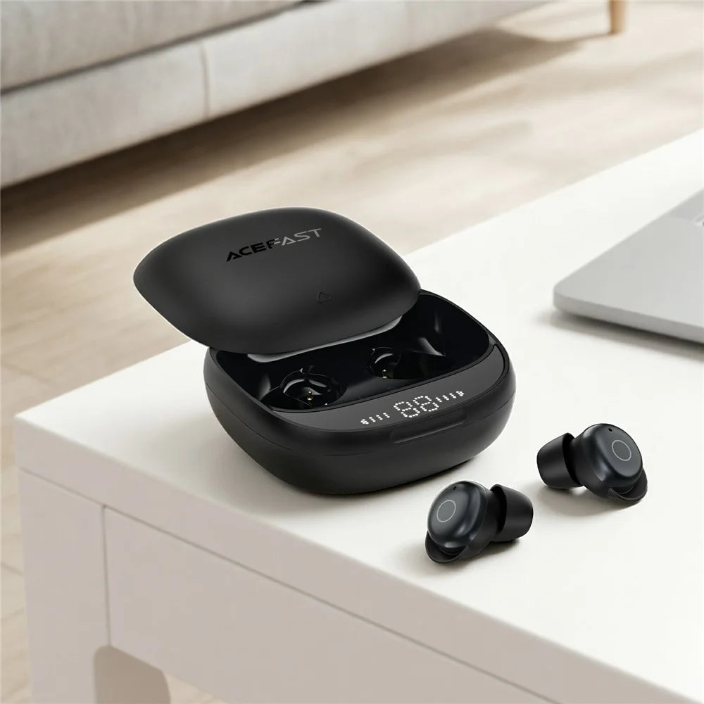 ACEFAST W10 In-Ear Wireless Earbuds Bluetooth-compatible 6.0 TWS Earphones ANC IPX4 for Sleep - Black - 6