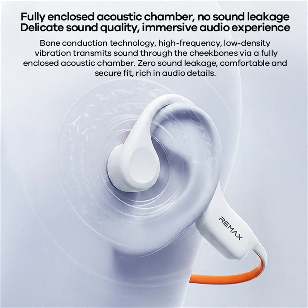 REMAX RB-S21 Bone Conduction Earphones IPX8 Waterproof Bluetooth-compatible V6.0 OWS Earphones - Black - 3
