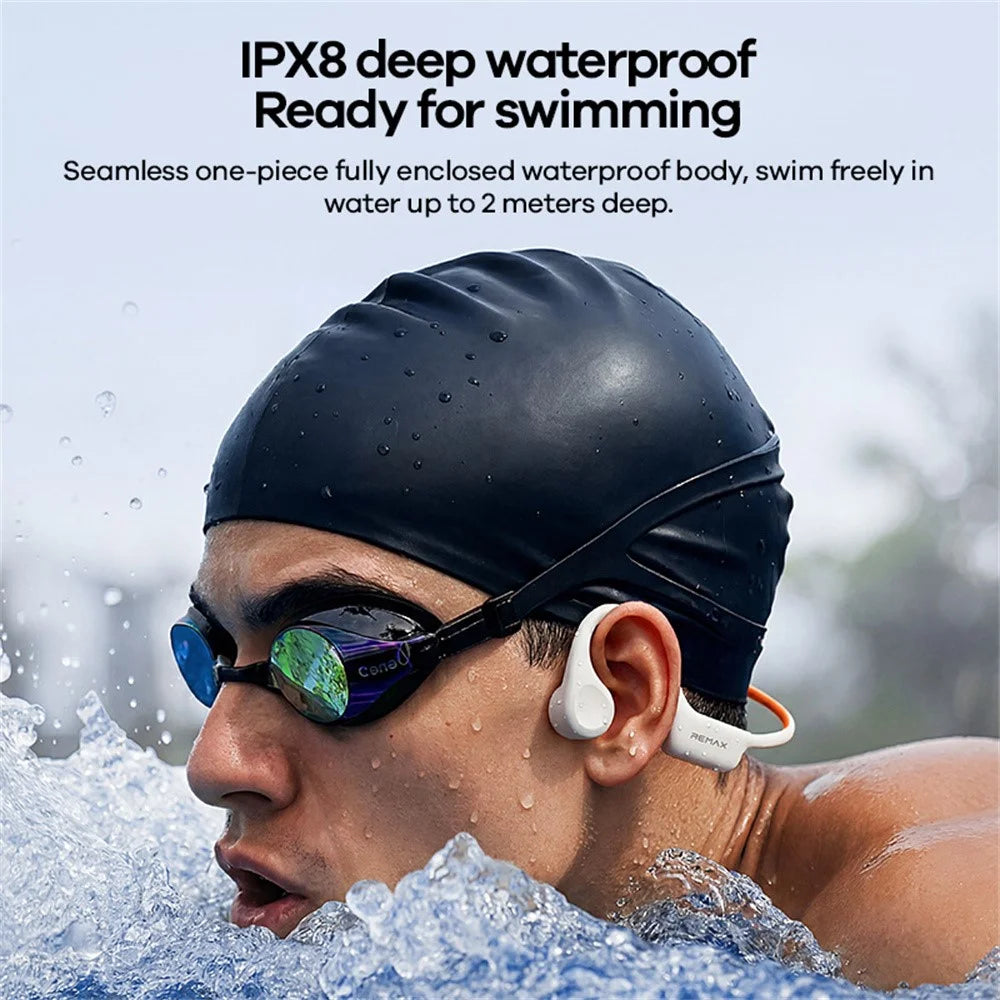 REMAX RB-S21 Bone Conduction Earphones IPX8 Waterproof Bluetooth-compatible V6.0 OWS Earphones - Black - 5