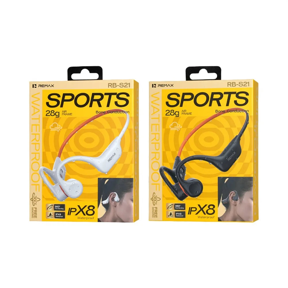 REMAX RB-S21 Bone Conduction Earphones IPX8 Waterproof Bluetooth-compatible V6.0 OWS Earphones - Black - 7