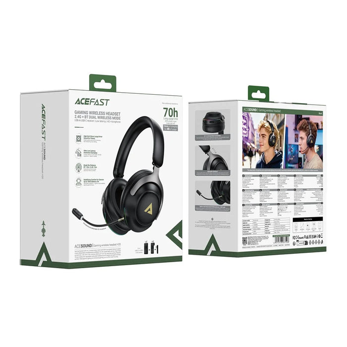 ACEFAST H20 Gaming Wireless Headset 2.4G Bluetooth-compatible Low Latency Headphone - Black - 7