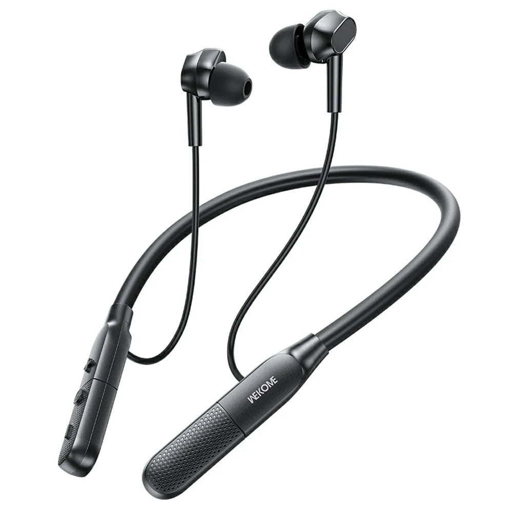WEKOME WG-08 Neckband Wireless Earphones Bluetooth-compatible 6.0 ENC Noise Cancellation Earbuds - Black - 1