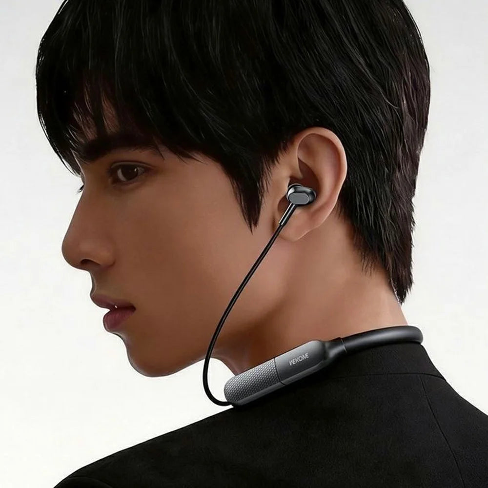 WEKOME WG-08 Neckband Wireless Earphones Bluetooth-compatible 6.0 ENC Noise Cancellation Earbuds - Black - 6