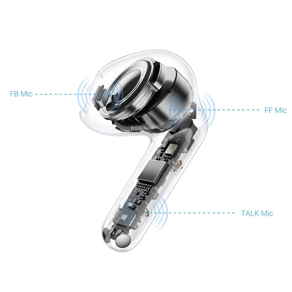 ACEFAST W9 Semi-in-Ear ANC Earbuds TWS Bluetooth-compatible Earphones 50dB IPX4 - Black - 5