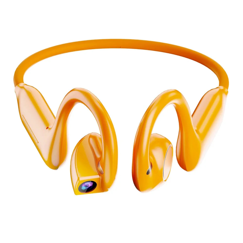 E900 Open Ear Bluetooth-compatible Earphones with 8MP Camera AI Translation ENC Noise Reduction Earphones - Orange - 2