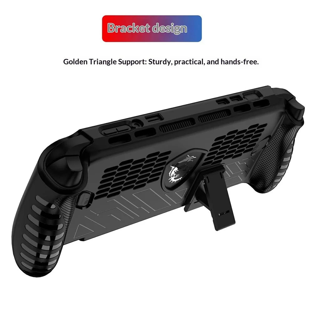 For MSI Claw 8 EX AI+ Protective Case TPU Shockproof Kickstand Cover - Black - 2