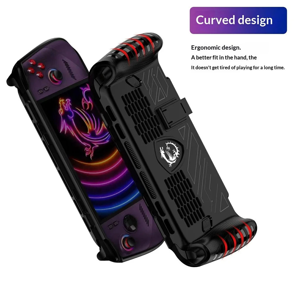 For MSI Claw 8 EX AI+ Protective Case TPU Shockproof Kickstand Cover - Black - 5