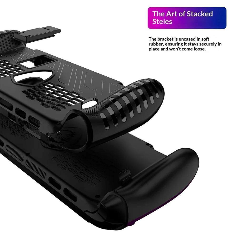 For MSI Claw 8 EX AI+ Protective Case TPU Shockproof Kickstand Cover - Black - 6