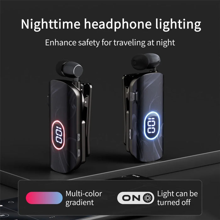 K93 Clip-on Bluetooth-compatible Earphones Digital Display ENC Noise Cancelling Fast Charging - Black - 6