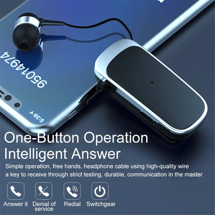 K52 Business Retractable Bluetooth-compatible 4.1 Wireless Headset Earphone Call Remind Vibration Earbuds - White - 5