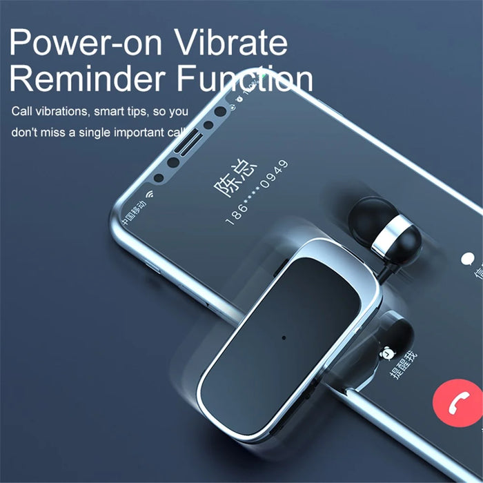 K52 Business Retractable Bluetooth-compatible 4.1 Wireless Headset Earphone Call Remind Vibration Earbuds - White - 7
