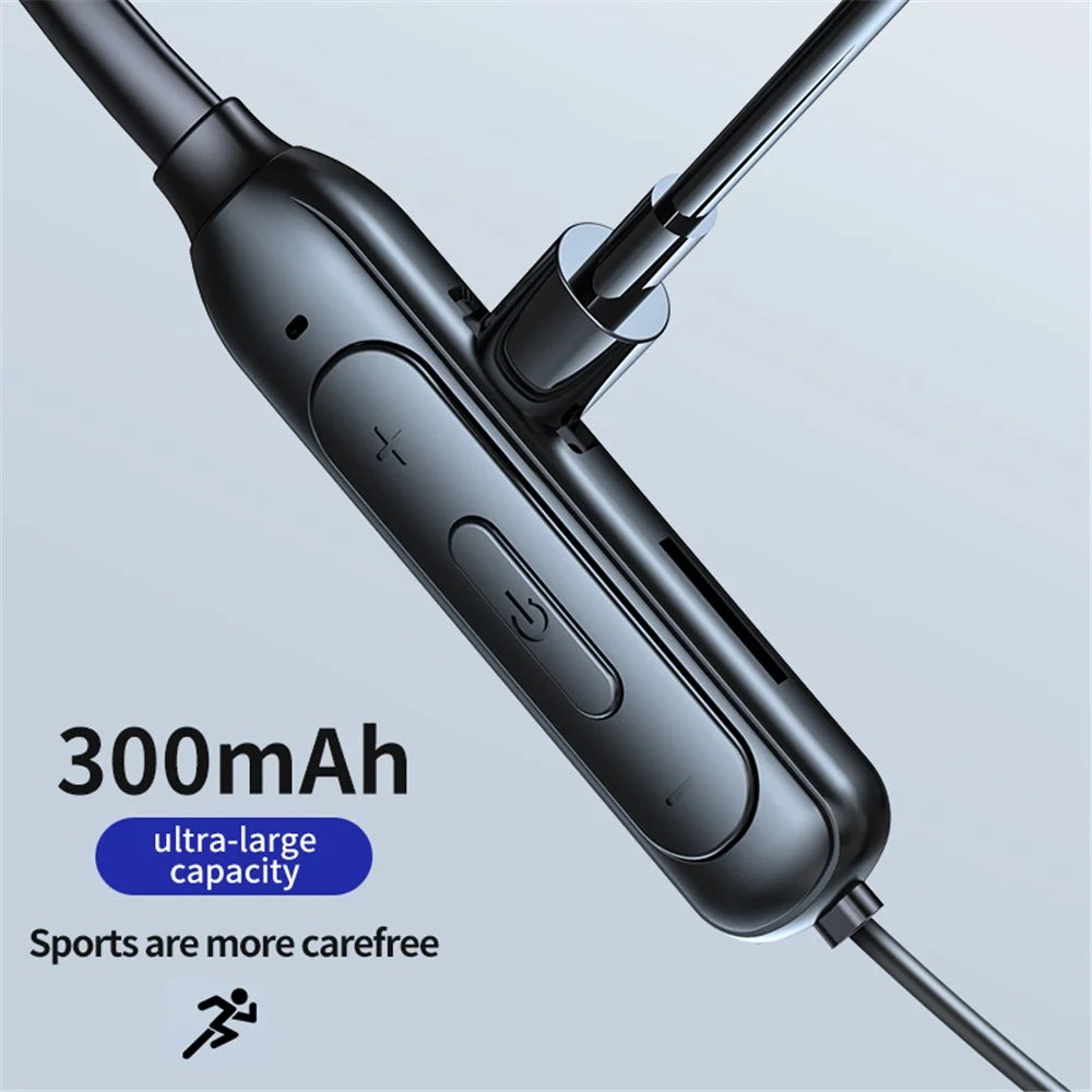 M60 8D Surround Sound Bluetooth-compatible 5.1 Wireless Earphone Neck Hanging Headphone Support TF Card - White - 7