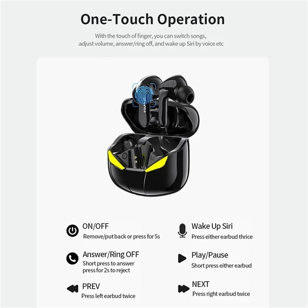 AWEI T35 HiFi TWS Bluetooth-compatible ENC Earphone Wireless Sport Game Music Touch Waterproof AAC Stereo Headset with Mic - Black - 2