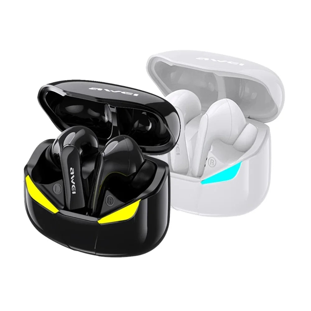 AWEI T35 HiFi TWS Bluetooth-compatible ENC Earphone Wireless Sport Game Music Touch Waterproof AAC Stereo Headset with Mic - Black - 7
