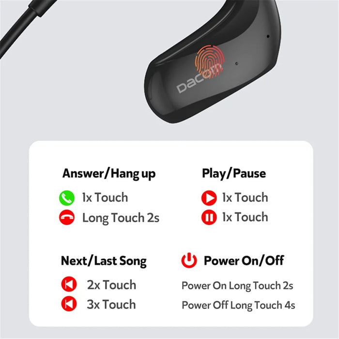 DACOM Athlete Bluetooth-compatible Neckband In-ear Earphone Wireless IPX7 Waterproof Touch Stereo Sports Headset - 5