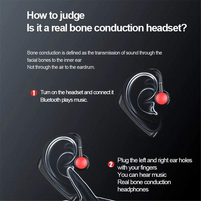 618 Wireless Bluetooth-compatible Bone Conduction Earphone Single Ear Hook Headset - Black - 3