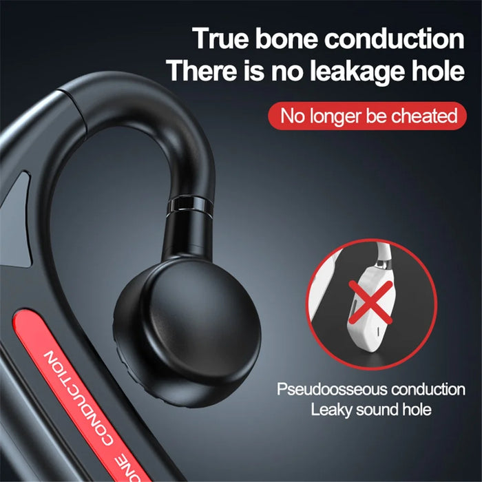 618 Wireless Bluetooth-compatible Bone Conduction Earphone Single Ear Hook Headset - Black - 4