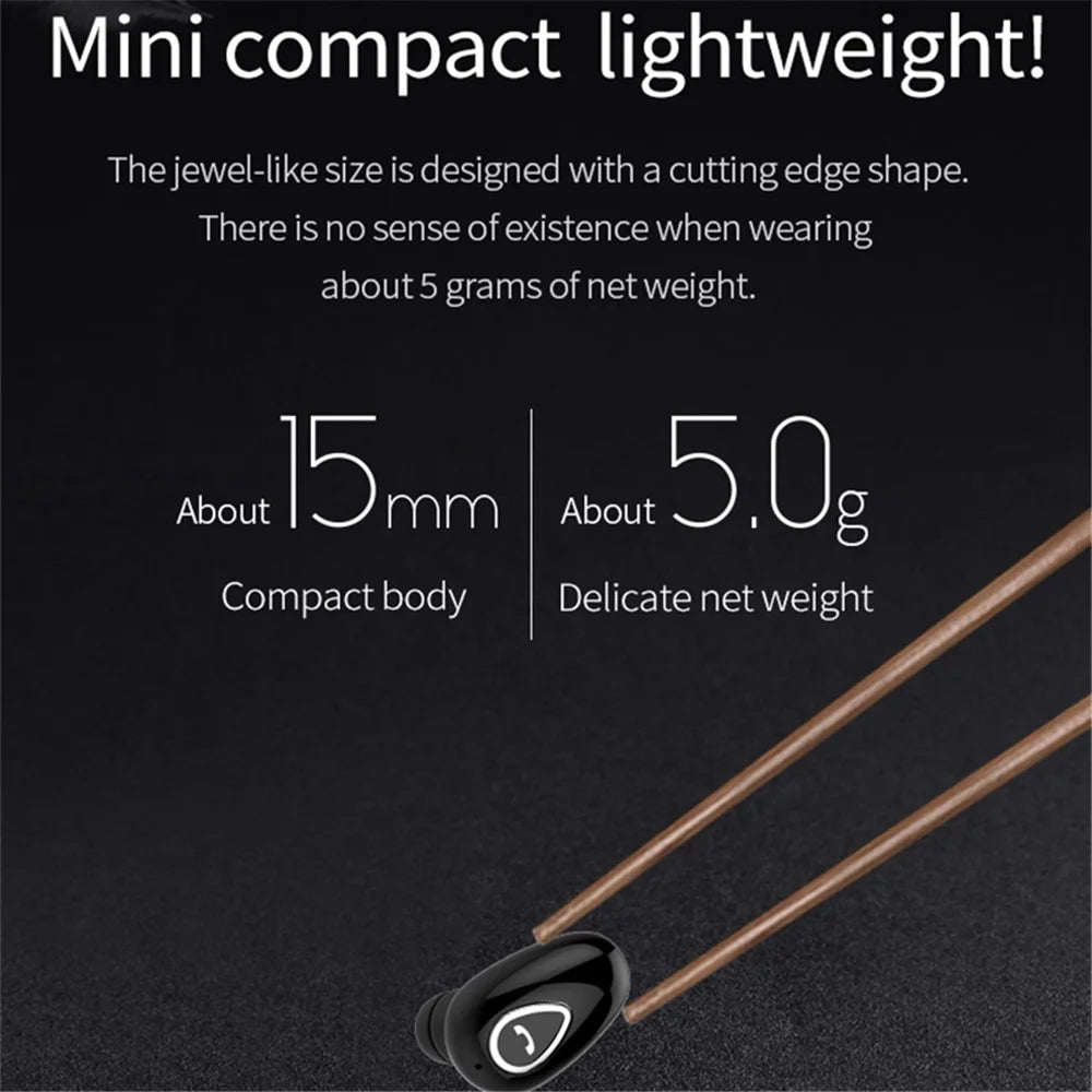 X01 Sports Invisible Mini Single Earbud Stereo Sound Wireless Bluetooth-compatible In-ear Earphone - Black - 3