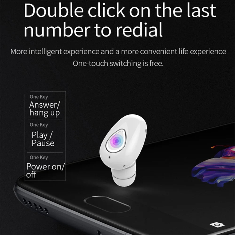 X01 Sports Invisible Mini Single Earbud Stereo Sound Wireless Bluetooth-compatible In-ear Earphone - Black - 4