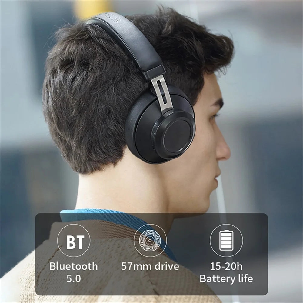 BLUEDIO BT5 Over-ear Bluetooth-compatible Earphone Stereo Deep Bass Headset Wireless Headphone with Mic for PC Gaming - 2