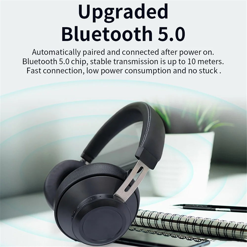 BLUEDIO BT5 Over-ear Bluetooth-compatible Earphone Stereo Deep Bass Headset Wireless Headphone with Mic for PC Gaming - 3