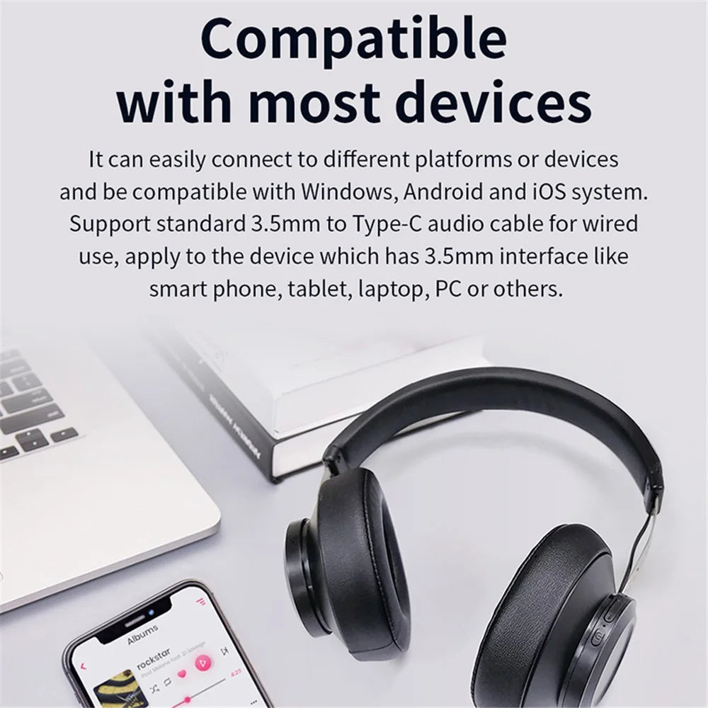 BLUEDIO BT5 Over-ear Bluetooth-compatible Earphone Stereo Deep Bass Headset Wireless Headphone with Mic for PC Gaming - 4