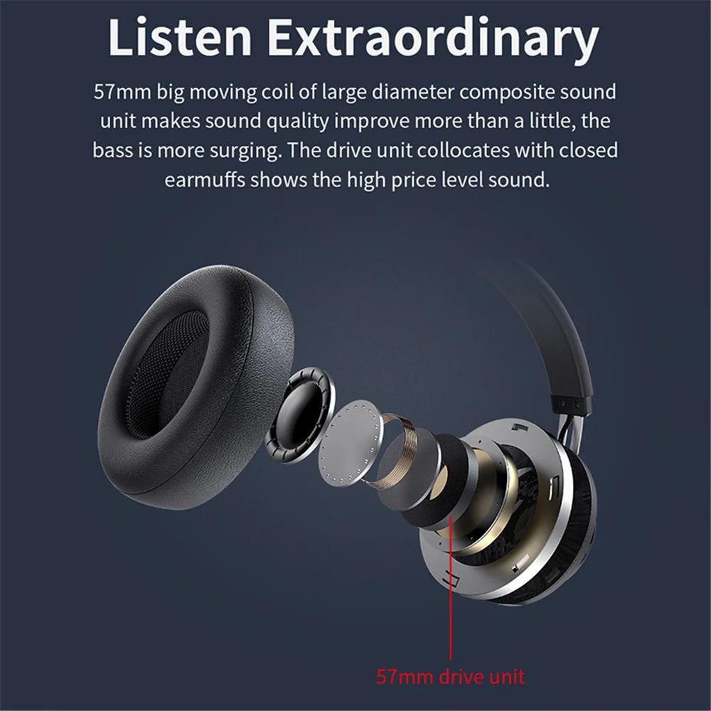 BLUEDIO BT5 Over-ear Bluetooth-compatible Earphone Stereo Deep Bass Headset Wireless Headphone with Mic for PC Gaming - 5