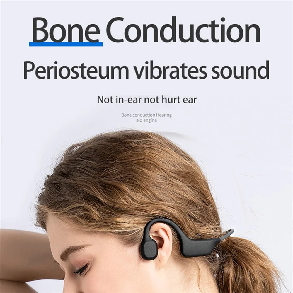 DG08 Wireless Bluetooth-compatible Bone Conduction Headphones Stereo IPX6 Waterproof Sports Headset Earphone with Microphone - 2