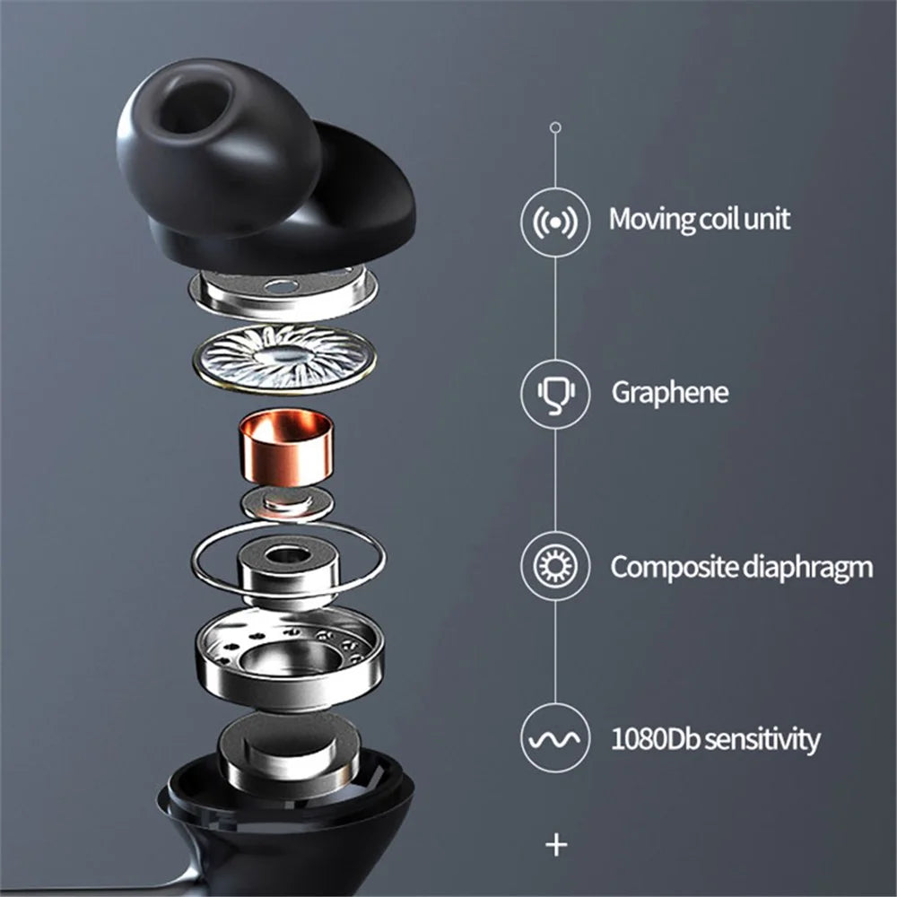 960 Bluetooth-compatible 5.0 Earphone Sports Neckband Headphone Bass Stereo Power LED Display Noise Cancelling Headset Support TF Card - Black - 3