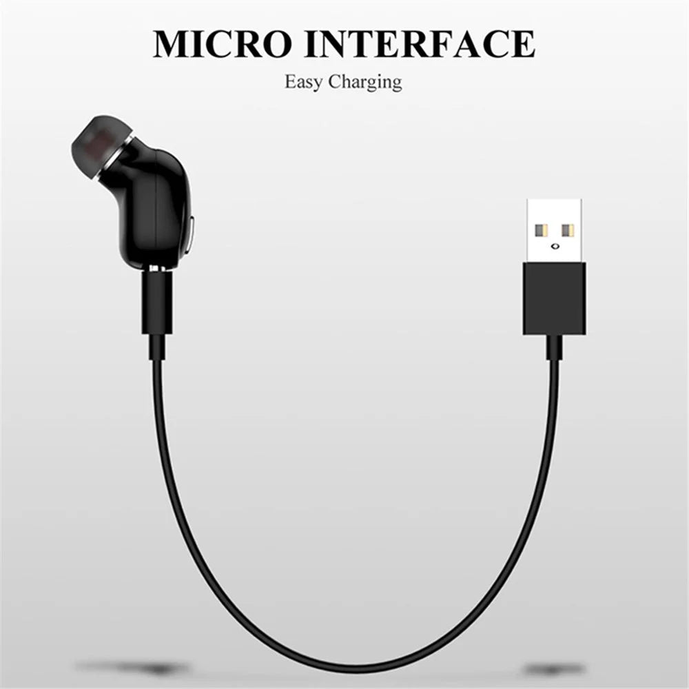 X9 Mini Stereo Sound Wireless Headphones Bluetooth-compatible 5.0 In-ear HiFi Earphone with Mic - Black - 7