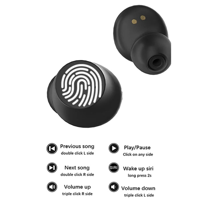 M8 TWS Bluetooth-compatible 5.0 In-ear Gaming IPX5 Waterproof Sports Headset with Charging Case - White - 5