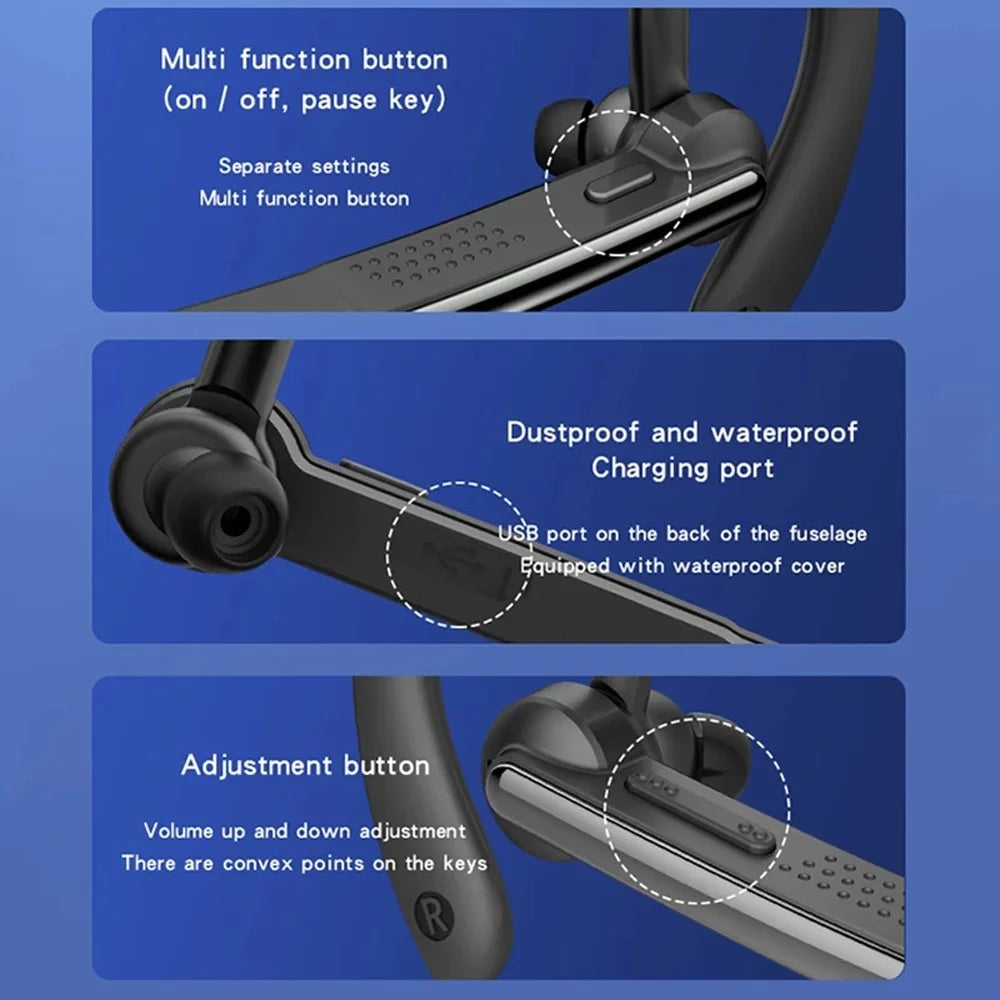 P40 Single Ear Wireless Bluetooth-compatible Headset 180-degree Rotating Business Noise Reduction Earphone Hands-free Headphone with Mic - 5