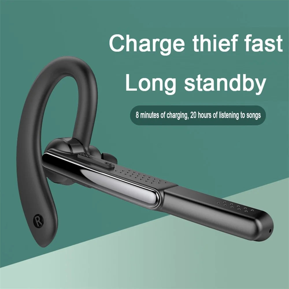 P40 Single Ear Wireless Bluetooth-compatible Headset 180-degree Rotating Business Noise Reduction Earphone Hands-free Headphone with Mic - 6