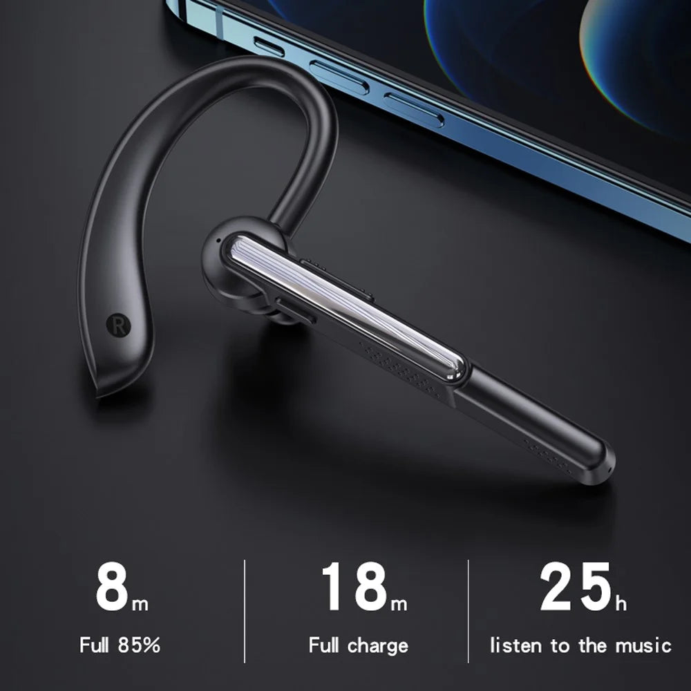 P40 Single Ear Wireless Bluetooth-compatible Headset 180-degree Rotating Business Noise Reduction Earphone Hands-free Headphone with Mic - 7