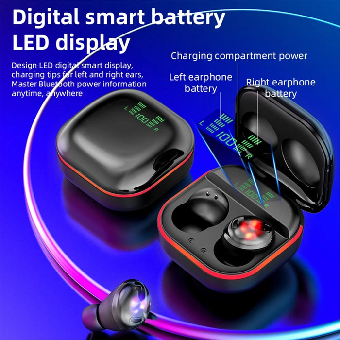 S190 IPX4 Waterproof TWS HiFi Headset Touch Control Wireless Bluetooth-compatible Earphones Sports Headphone - Black - 4